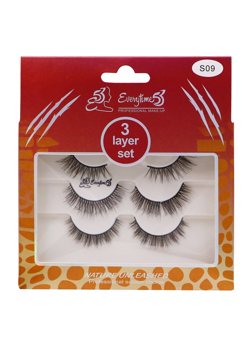Everytime53 Everytime53 Women's 3 Layer Set Eye Lashes - S09  - Image 1