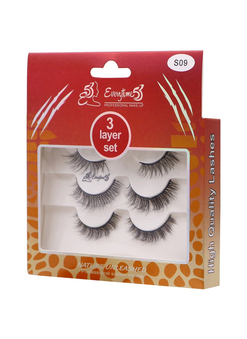 Everytime53 Everytime53 Women's 3 Layer Set Eye Lashes - S09  - Image 2