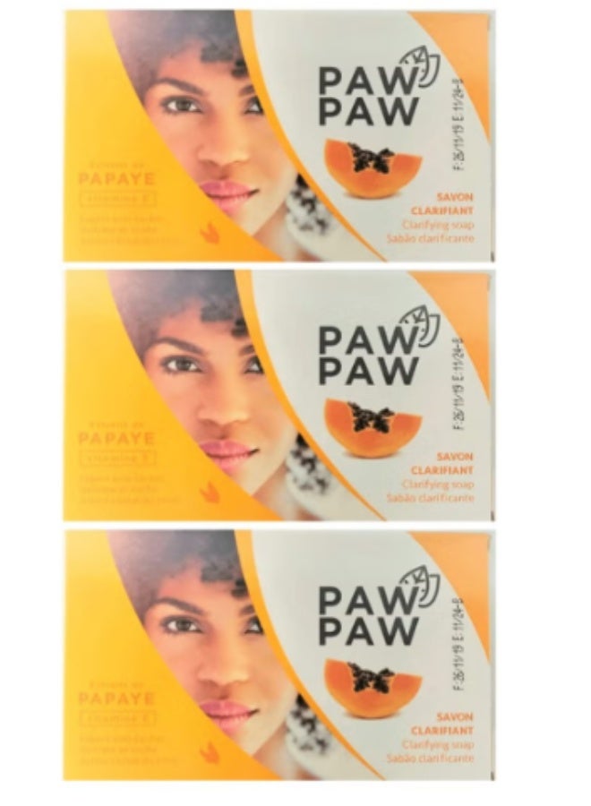 باو باو 3 قطع من صابون التنظيف بفيتامين E ومستخلصات البابايا 3 × 180 جرام - Image 1