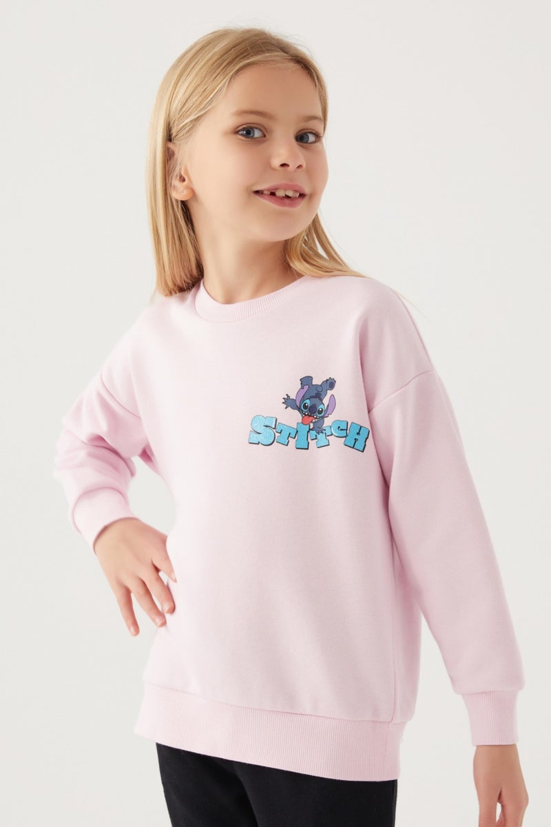 STITCH هودي بنت لون وردي على شكل مسحوق  - Image 1