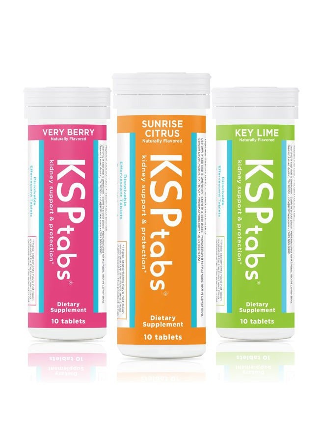 KSPtabs Trial Pack All Natural Hydration Health Supplemen - Berry, Lime, Citrus -3 Pack … - Image 1