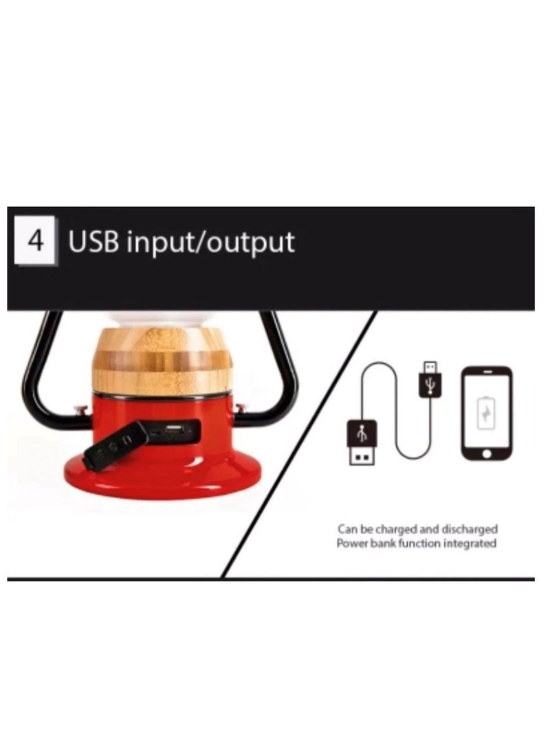 وايلد ضوء التخييم مصباح محمول USB قابل لإعادة الشحن مصباح طاولة مع بلوتوث تشغيل الموسيقى الخفيفة  - Image 4