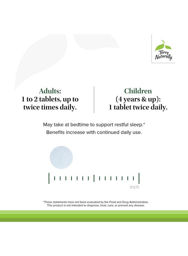 Terry Naturally AnxioCalm - 75 Tablets - Fast-Acting, Non-Drowsy, Non-Addictive Formula - Safe for Adults & Children 4+ Years - Non-GMO - 37 Servings - Image 4