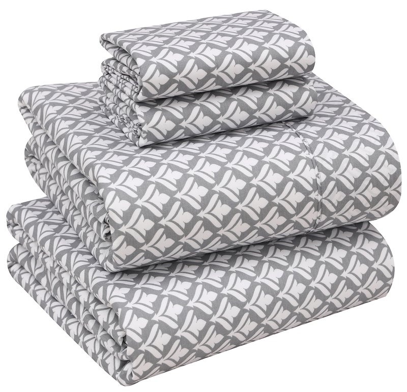 RUVANTI 100% Cotton Sheets â€“ Queen Size Percale Bedding, Cooling & Breathable Floral Design, Durable with a Crisp, Soft & Comfortable Feel, 16" Deep Pocket, 4-Piece Set, Idiomatic Expression - Image 1