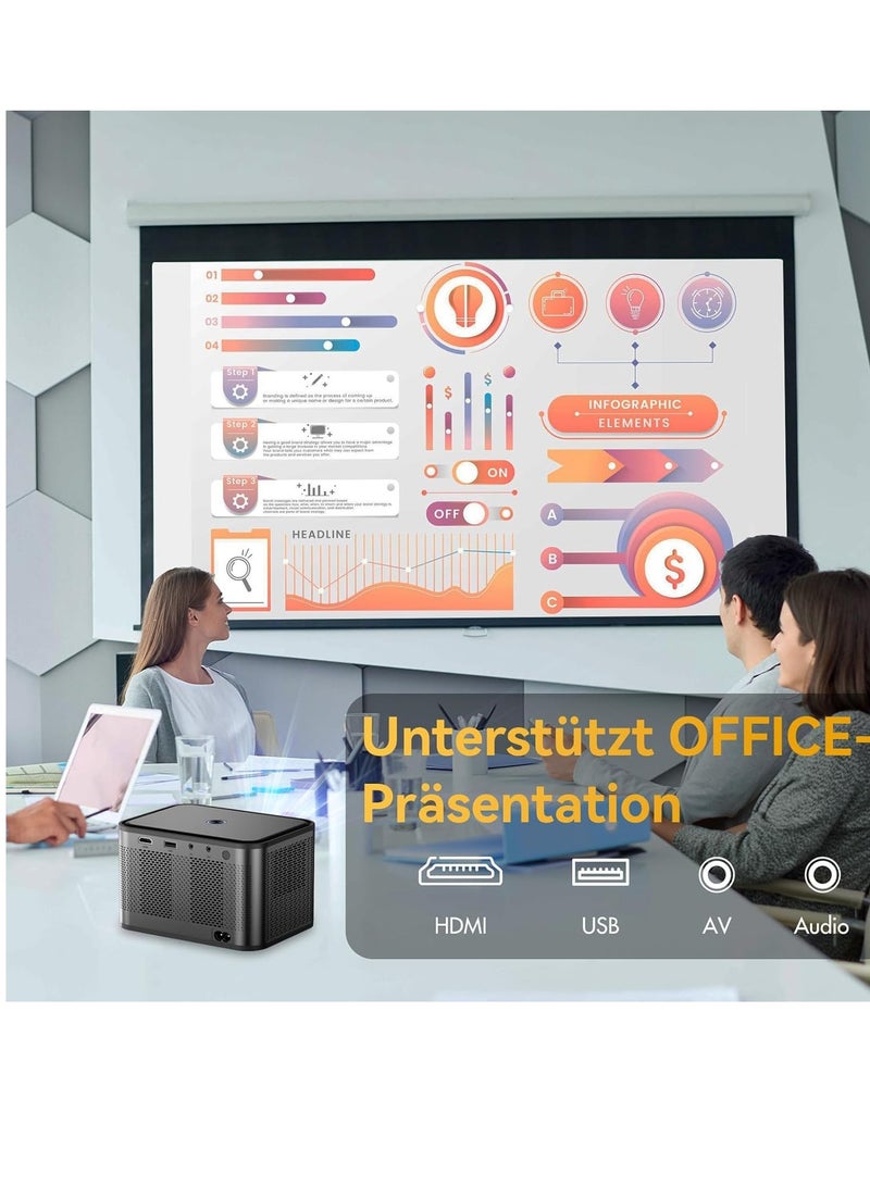Smart Projector with Auto Focus, Built-in Android OS, Keystone Correction Technology, FHD 1080P Resolution, Wi-Fi 6, Bluetooth Support, 150ANSI Brightness Home Cinema, Suitable for Android, iOS, Laptops, Tablets.  - Image 2