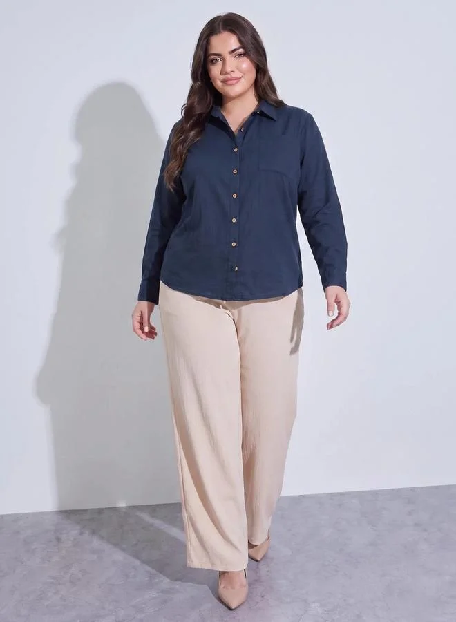 Styli Oversized Longline Drop Shoulder Shirt