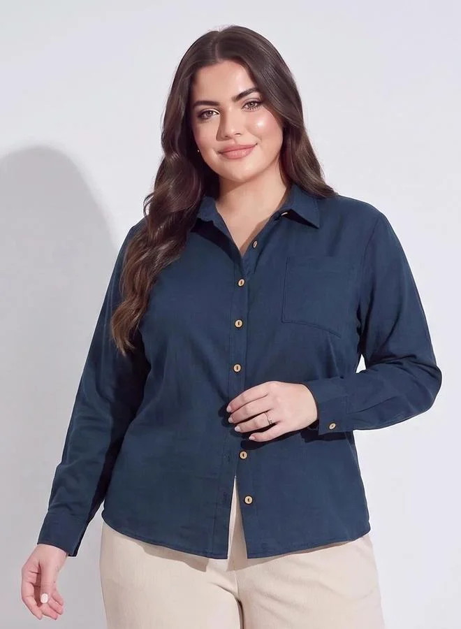 Styli Oversized Longline Drop Shoulder Shirt