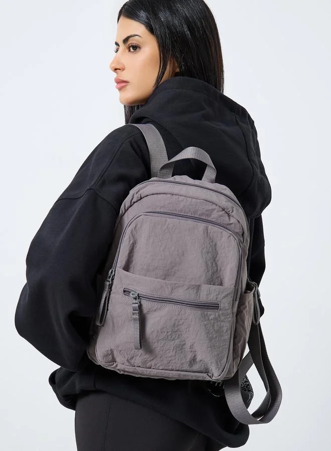Plain Side Pocket Detail Backpack