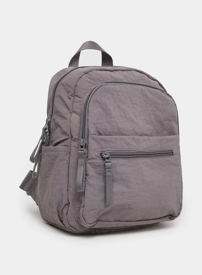Styli Plain Side Pocket Detail Backpack