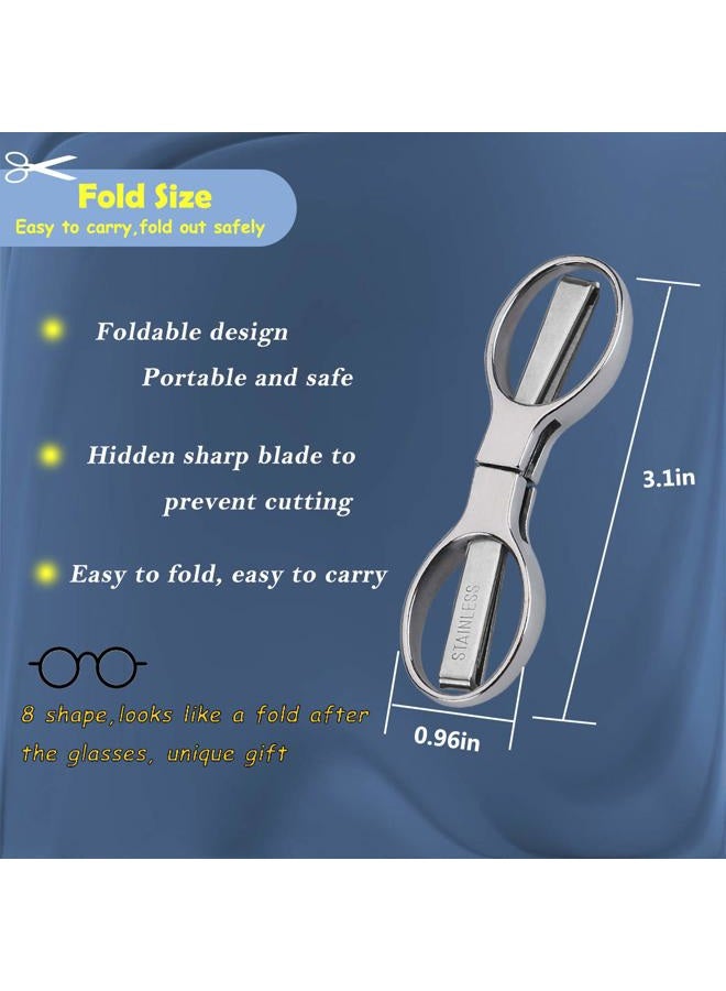 firiKer 2Pcs Folding Scissors,Safe Portable Travel Scissors,Stainless Steel Telescopic Cutter Used for Home Office, Safety Portable Travel Trip Scissors - Image 3