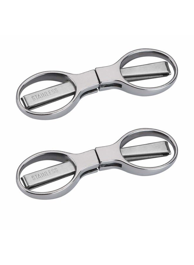 firiKer 2Pcs Folding Scissors,Safe Portable Travel Scissors,Stainless Steel Telescopic Cutter Used for Home Office, Safety Portable Travel Trip Scissors - Image 1