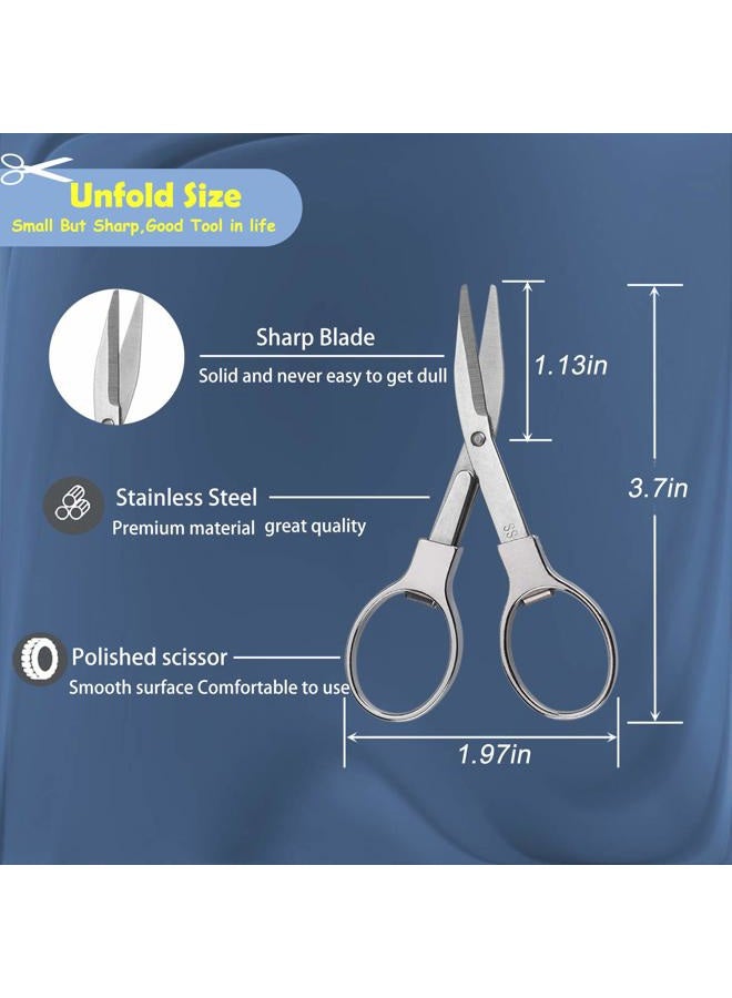 firiKer 2Pcs Folding Scissors,Safe Portable Travel Scissors,Stainless Steel Telescopic Cutter Used for Home Office, Safety Portable Travel Trip Scissors - Image 2