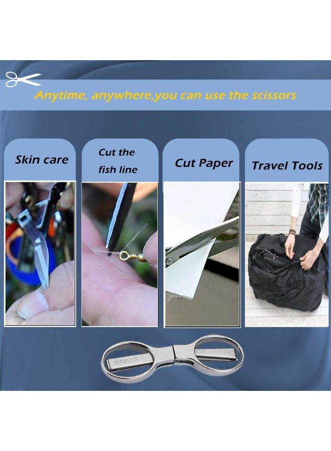 firiKer 2Pcs Folding Scissors,Safe Portable Travel Scissors,Stainless Steel Telescopic Cutter Used for Home Office, Safety Portable Travel Trip Scissors - Image 5