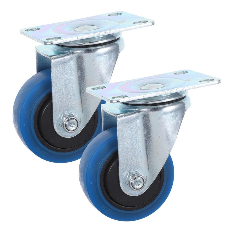 3 بوصة عجلات دوارة مع فرامل 2 قطعة عجلات ثقيلة مع قفل لعربة العربة أو طاولة العمل - Image 1