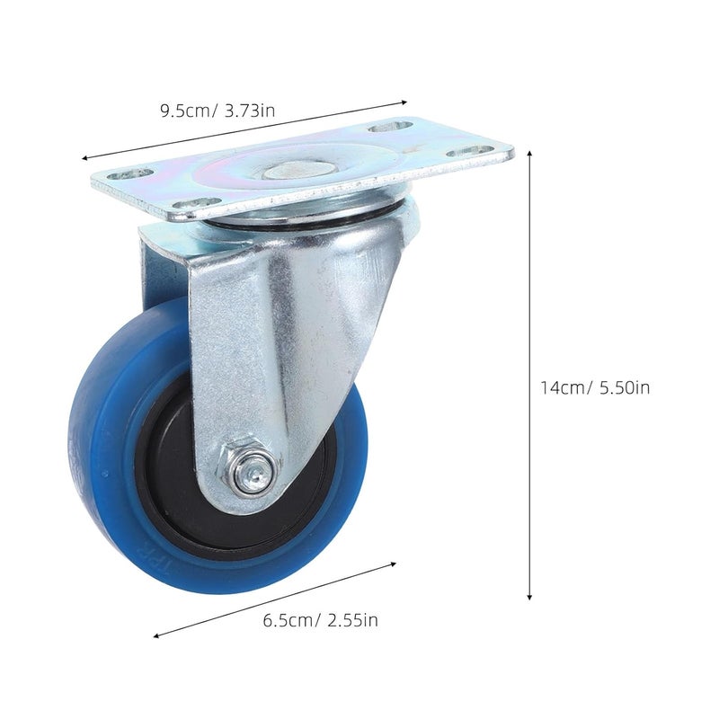 3 بوصة عجلات دوارة مع فرامل 2 قطعة عجلات ثقيلة مع قفل لعربة العربة أو طاولة العمل - Image 3