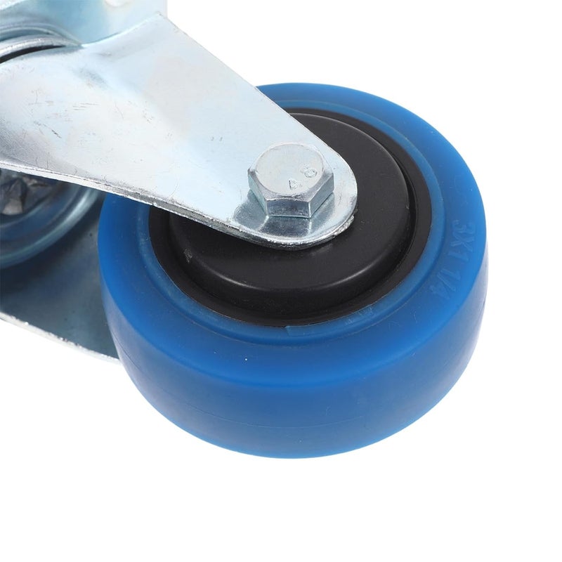 3 بوصة عجلات دوارة مع فرامل 2 قطعة عجلات ثقيلة مع قفل لعربة العربة أو طاولة العمل - Image 4