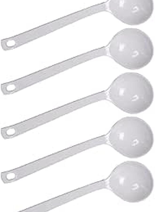 5 White Turtle Shell Shaped Soup Spoons For Hot Pot Noodle Restaurant Dining - Image 1