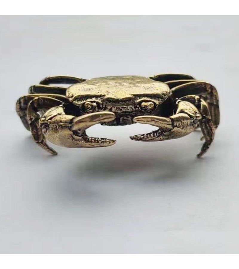 1pc Pure Brass Crab Decorative Statue Ornament - Image 5