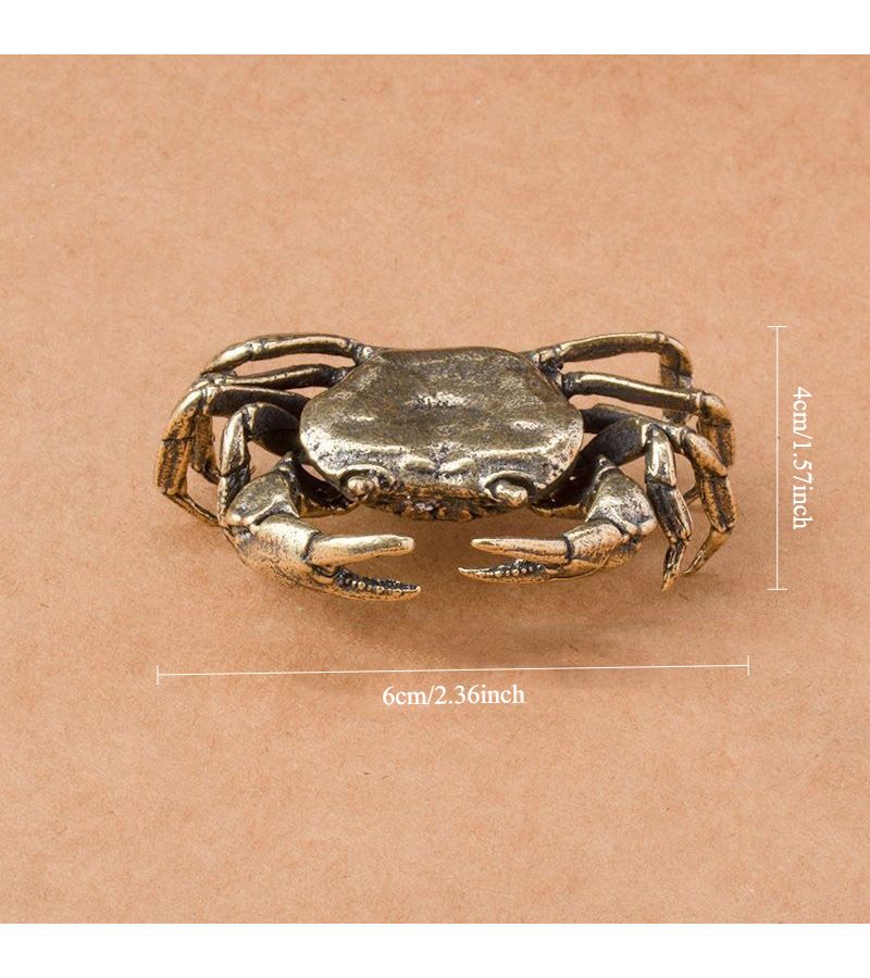 1pc Pure Brass Crab Decorative Statue Ornament - Image 3