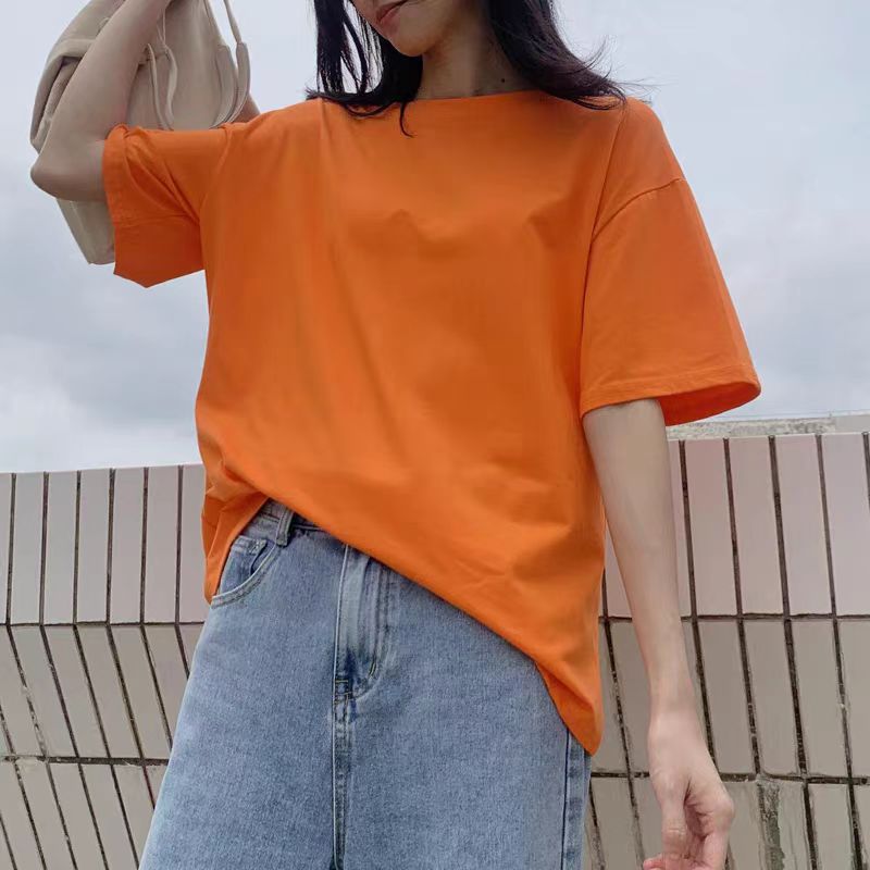 Simple Black Short-Sleeved T-Shirt Women'S Summer Loose Korean Fashion Multicolor Internet Popular Ins Super Popular - Image 1