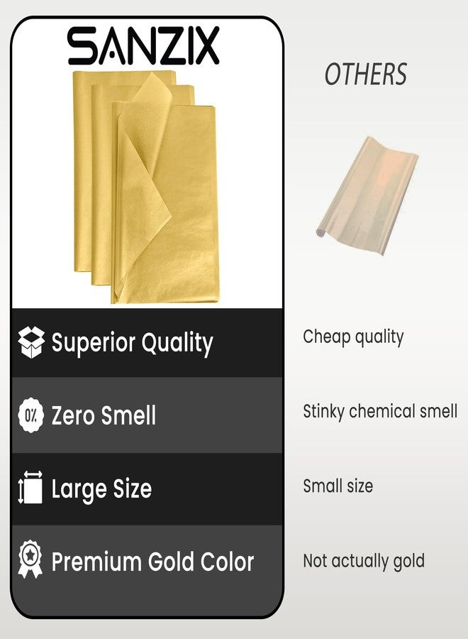 SANZIX 120 Sheets Metallic Gold Tissue Paper for Gift Bags 14" x 20" - Gift Wrapping Tissue for Mothers Day Gifts, Party & Wedding Decorations - Wrapping Paper for Mothers Day Crafts & Décor - Image 3