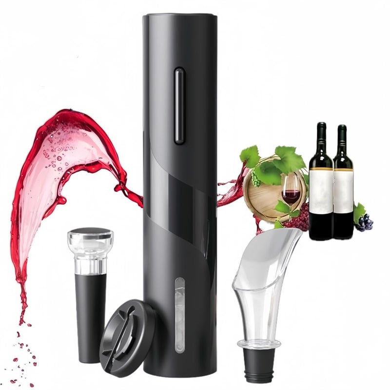 PEIPU Electric Wine Bottle Opener, Easy to Use, Perfect for Home, Restaurants & Travel, Wine Lovers & Host (Black) - Image 1