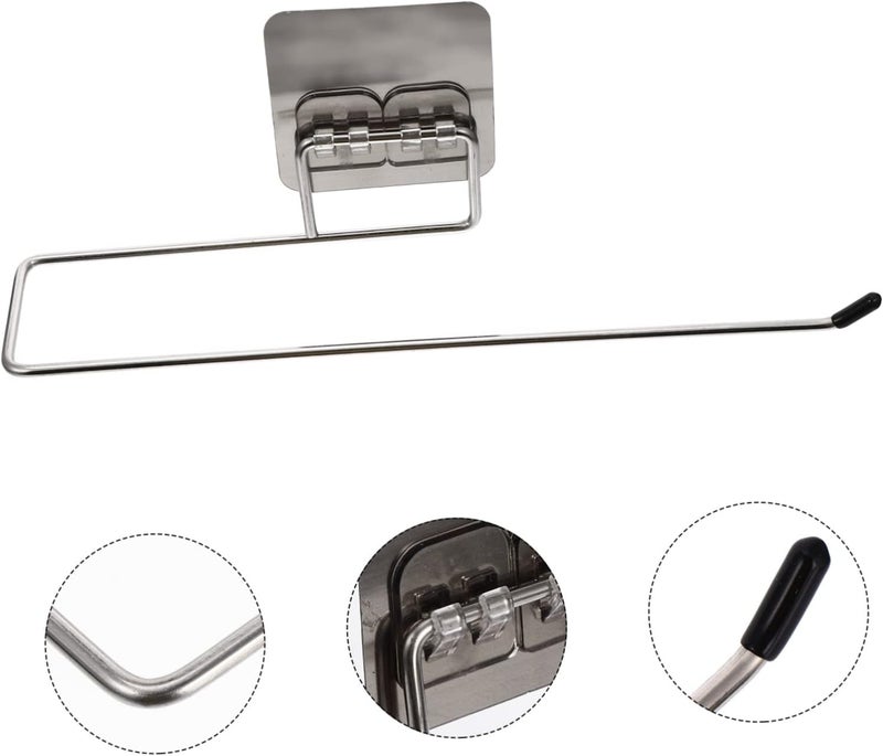 1 Set Stainless Steel Punch Towel Rack Multi Function Storage Holder for Kitchen Bathroom Easy Installation No Nails Required - Image 4