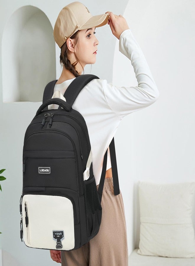 LEDAOU Laptop Backpack 15.6 Inch School College Backpack Large Middle High School Bookbags for Teens Girls Women Work Travel(Black) - Image 5