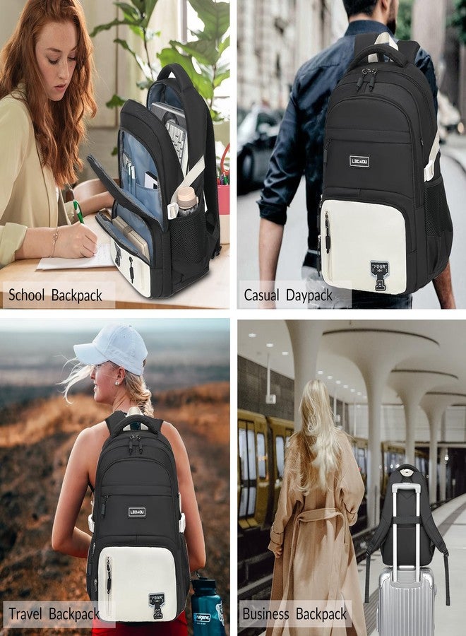 LEDAOU Laptop Backpack 15.6 Inch School College Backpack Large Middle High School Bookbags for Teens Girls Women Work Travel(Black) - Image 4
