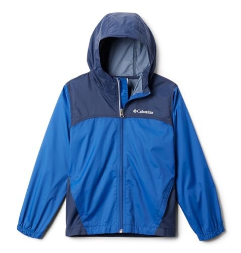Columbia Youth Boys Glennaker Rain Jacket, Mountain Blue/Collegiate Navy, Small - Image 1