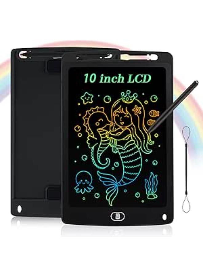 جهاز لوحي للكتابة LCD ملون مقاس 10 بوصات من Coolzon للأطفال والكبار مناسب لجهاز لوحي محمول للكتابة LCD للرسم السحري كبير الحجم هدايا للأولاد والبنات من سن 3 4 5 6 7 سنوات (متنوع)