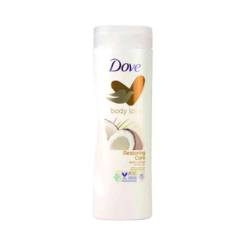 Dove لوشن الجسم دوف بودي لوف للعناية المستعادة للبشرة الجافة بزيت جوز الهند وحليب اللوز - 400 مل - Image 1