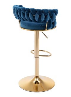 DubaiGallery Modern Velvet Adjustable Barstools 360° Swivel Counter Stools with Golden Base Upholstered Open Back Tall Bar Chairs with Footrest for Home Pub Kitchen  - Image 2