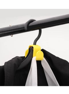 Excefore Clothes Hanger Connector Hooks Double-Sided Coat Clothes Hanger Connector Hooks e-Saving Hanger for Organizing Clothes Hanger Extender Clips Yellow/Black 40 Pcs  - Image 4