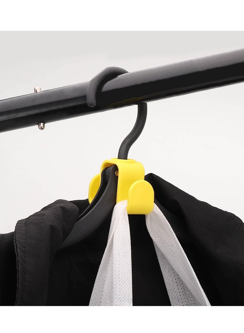 Excefore Clothes Hanger Connector Hooks Double-Sided Coat Clothes Hanger Connector Hooks e-Saving Hanger for Organizing Clothes Hanger Extender Clips Yellow/Black 40 Pcs - Image 4