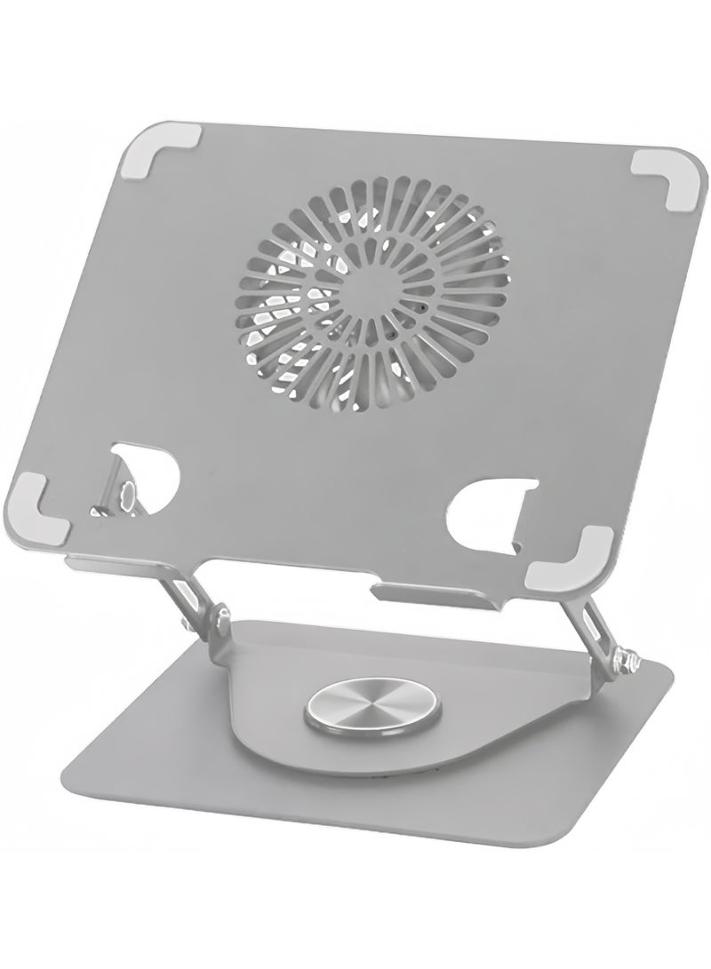 Rock Pow Laptop Fan with 360° Rotatable Folding Portable Cooling Stand, Adjustable Height Laptop Cooler, Suitable for All 10-17 inch laptop tablets with Removable magnetic Colorful RGB fan - Image 1