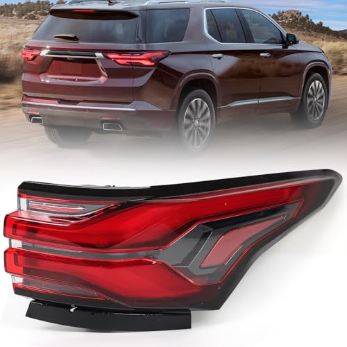 Huray Right LED Outer Tail Light Assembly Fit for Chevy Traverse 2022 2023 2024, RH Taillight w/Bulbs OE Style Tail lamp Rear Brake Lamp Replacement for 86785341 85133096 GM2805151 Passenger Side - Image 1