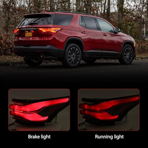 Huray Right LED Outer Tail Light Assembly Fit for Chevy Traverse 2022 2023 2024, RH Taillight w/Bulbs OE Style Tail lamp Rear Brake Lamp Replacement for 86785341 85133096 GM2805151 Passenger Side - Image 2