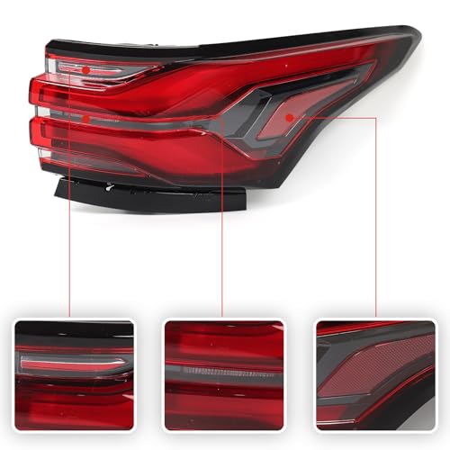 Huray Right LED Outer Tail Light Assembly Fit for Chevy Traverse 2022 2023 2024, RH Taillight w/Bulbs OE Style Tail lamp Rear Brake Lamp Replacement for 86785341 85133096 GM2805151 Passenger Side - Image 3