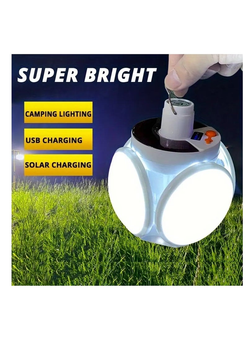 مصباح LED قابل لإعادة الشحن للاستخدام الخارجي ومضاد للماء يعمل بالطاقة الشمسية - Image 4