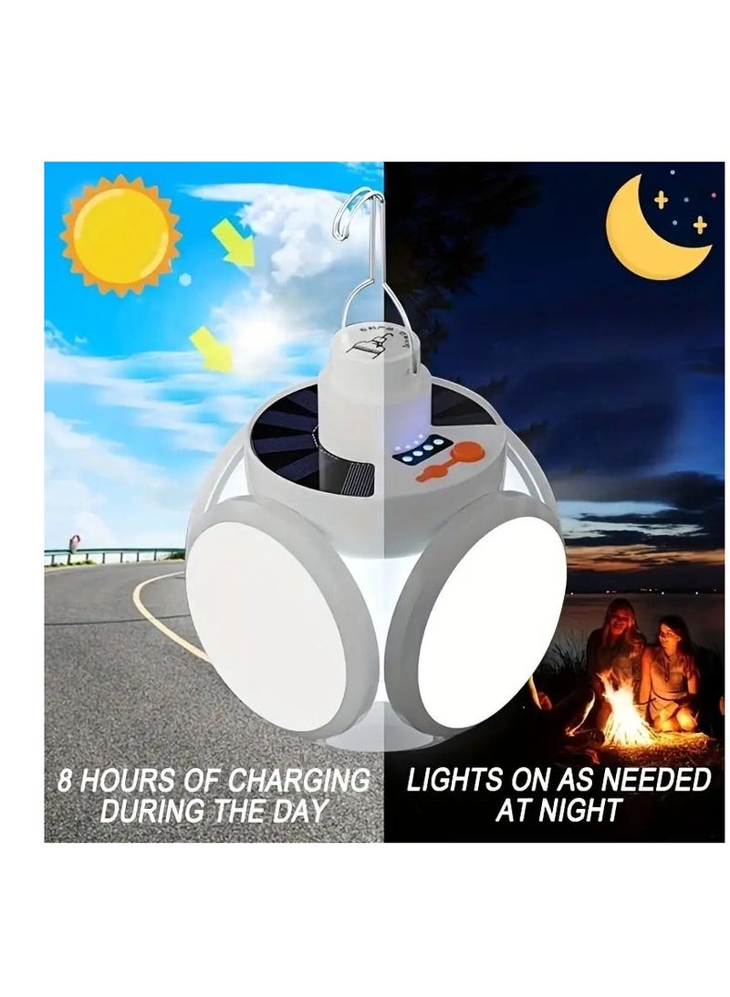 مصباح LED قابل لإعادة الشحن للاستخدام الخارجي ومضاد للماء يعمل بالطاقة الشمسية - Image 5