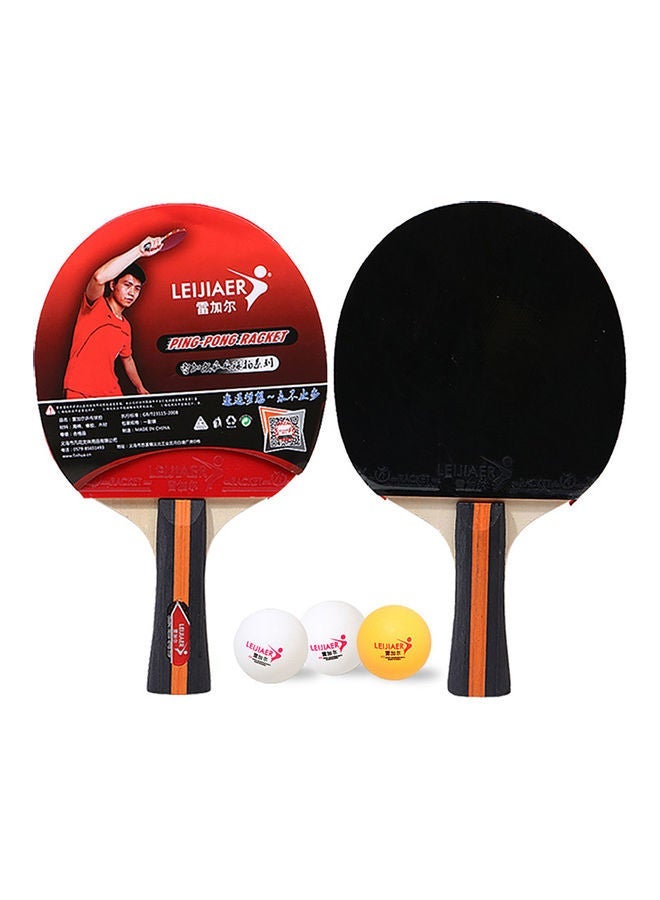 Leijiaer 5-Piece Table Tennis Racket And Ball Kit Horizontal racket long handle - Image 3