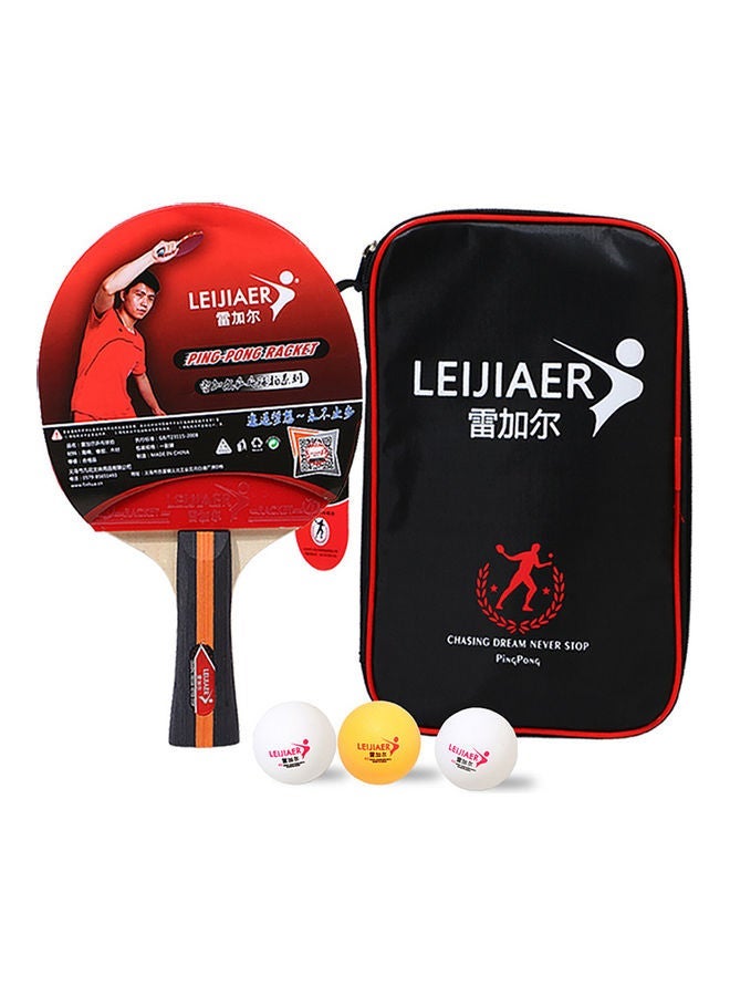 Leijiaer 5-Piece Table Tennis Racket And Ball Kit Horizontal racket long handle - Image 1
