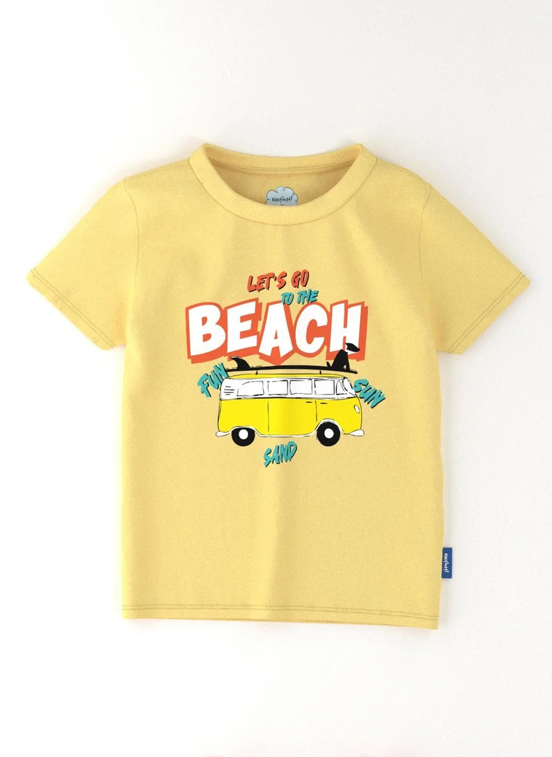 نوتيناتي تيشيرت قطني للأولاد بطبعة جرافيك وشورت كم للنزهات الشاطئية