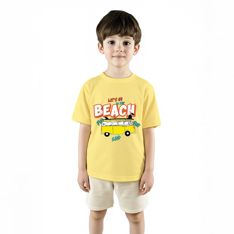 Nautinati Nautinati Boys' Cotton Beach Graphic Printed Half Sleeve T-shirt