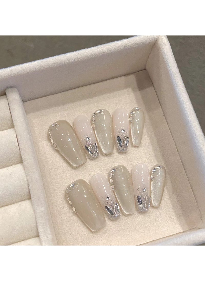 Binzo Beauty - Binzo Beauty Press On Handmade Nails, 10pcs,Nails Art , Acrylic Nails, False Nails，Natually Nails - Image 1