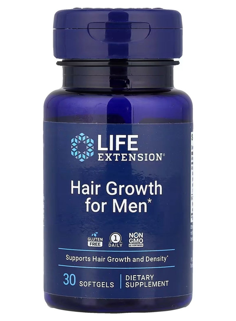 Life Extension Hair Growth for Men 30 Softgels - Image 1