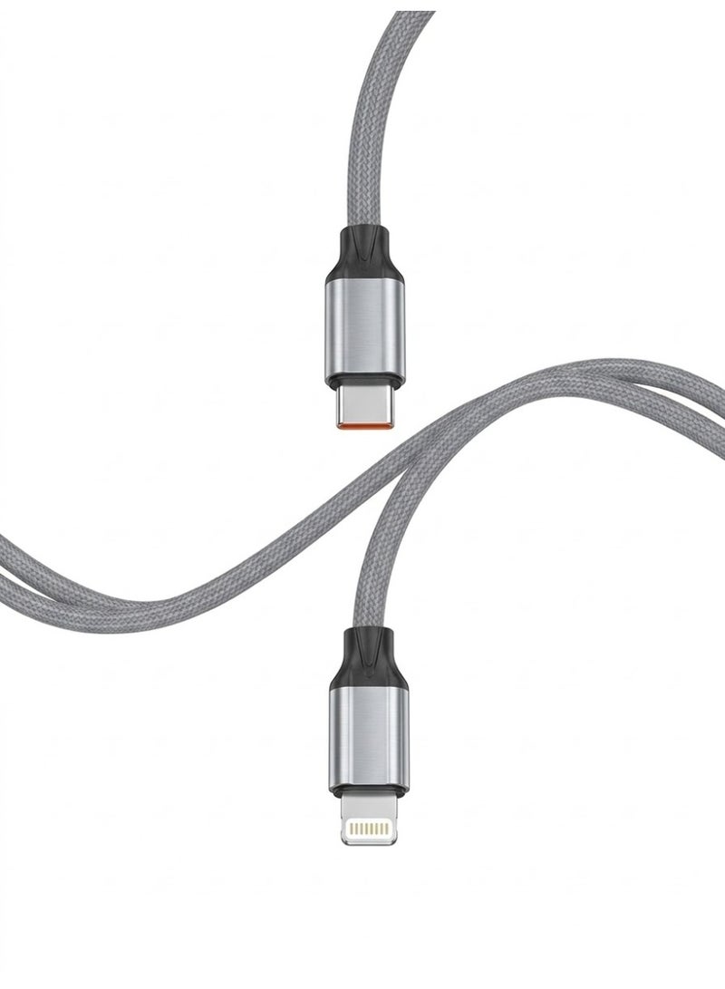 كابل شحن USB-C إلى Lightning مضفر فاخر