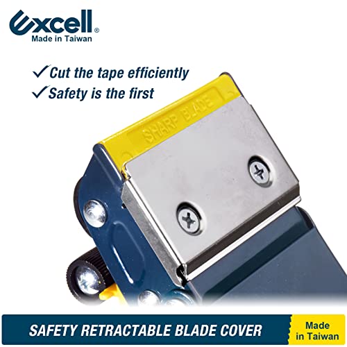 Excell ET-22686 Anti-Backflow Metal Packaging Tape Dispenser (2" Wide) with 2 Roll Tapes for Packaging, Transportation, Moving and Box Sealing Carton (Tape Gun + 2 Tapes) - Image 3
