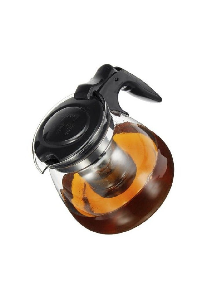 Glass teapot 1100 ml  with perfect heat resistant stainless steel infuser for tea and coffee - Image 1